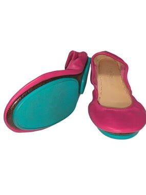 Tieks by Gavrieli Women's Fuchsia Ballet Flats with Teal Soles